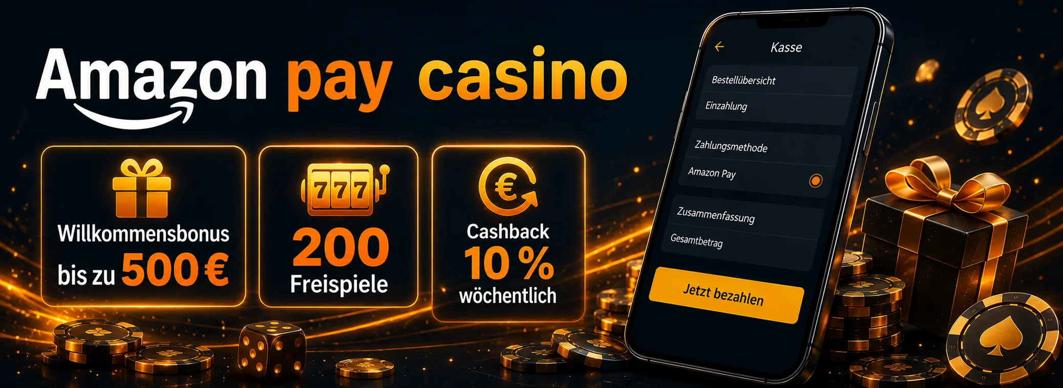 Willkommensbonus und Cashback im Amazon Pay Casino